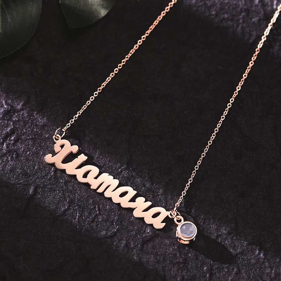 Custom Photo Projection Necklace Personalized Name Necklace Creative Gift for Women