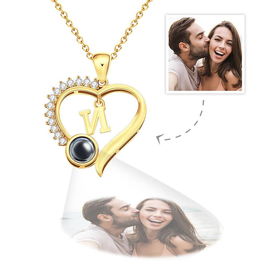 Custom Projection Necklace Custom Letter Heart-shaped Design Gifts