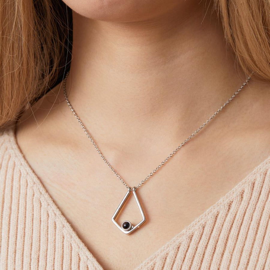 Photo Projection Necklace Custom Picture Polygon Memorial Necklace