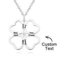 Personalized Four Leaves Clover Necklace Custom Unique Name Necklace for Her