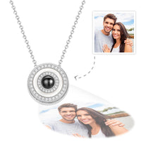 Custom Halo Photo Projection Necklace Copper