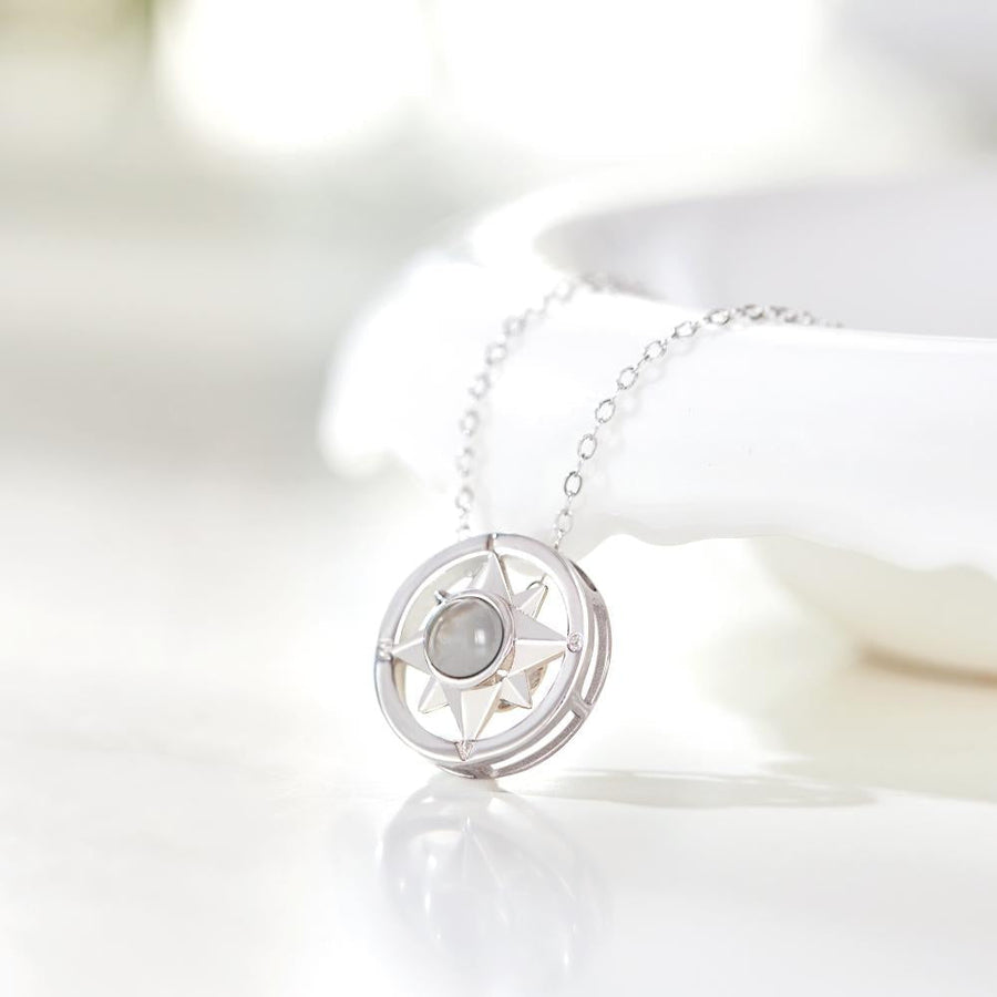 Custom Projection Photo Necklace Eight-Pointed Star Pendant Jewelry