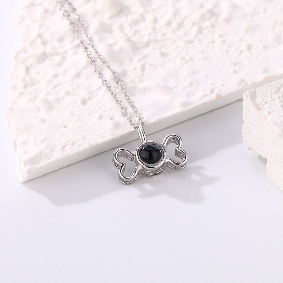 Custom Projection Photo Necklace Cute Puppy Bone Necklace