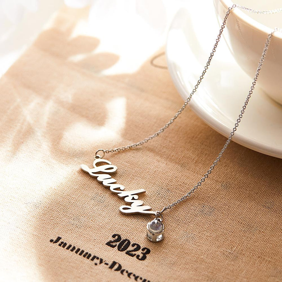 Custom Signature Lucky Name And Picture Projection Necklace Great Gift