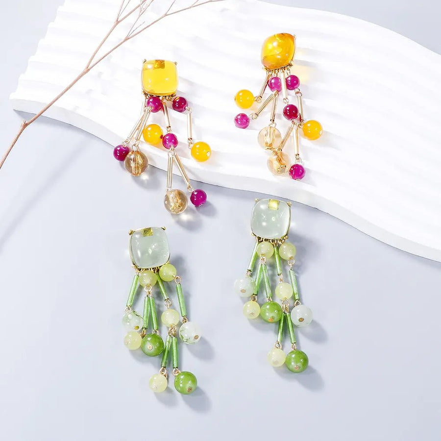 Acrylic Bead Dangle Earrings - Coolpeacock