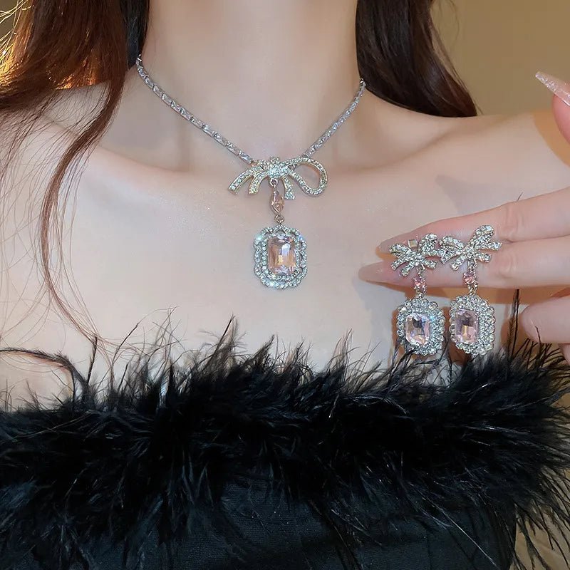 Alloy Crystal Geometric Dangle Earrings - Coolpeacock