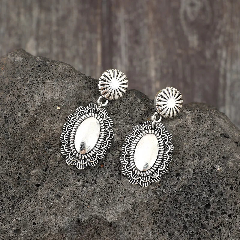 Alloy Flower Dangle Earrings - Coolpeacock