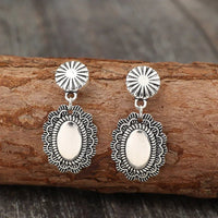 Alloy Flower Dangle Earrings - Coolpeacock