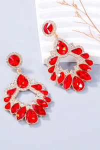Alloy Rhinestone Dangle Earrings - Coolpeacock