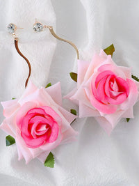 Alloy Rose Dangle Earrings - Coolpeacock