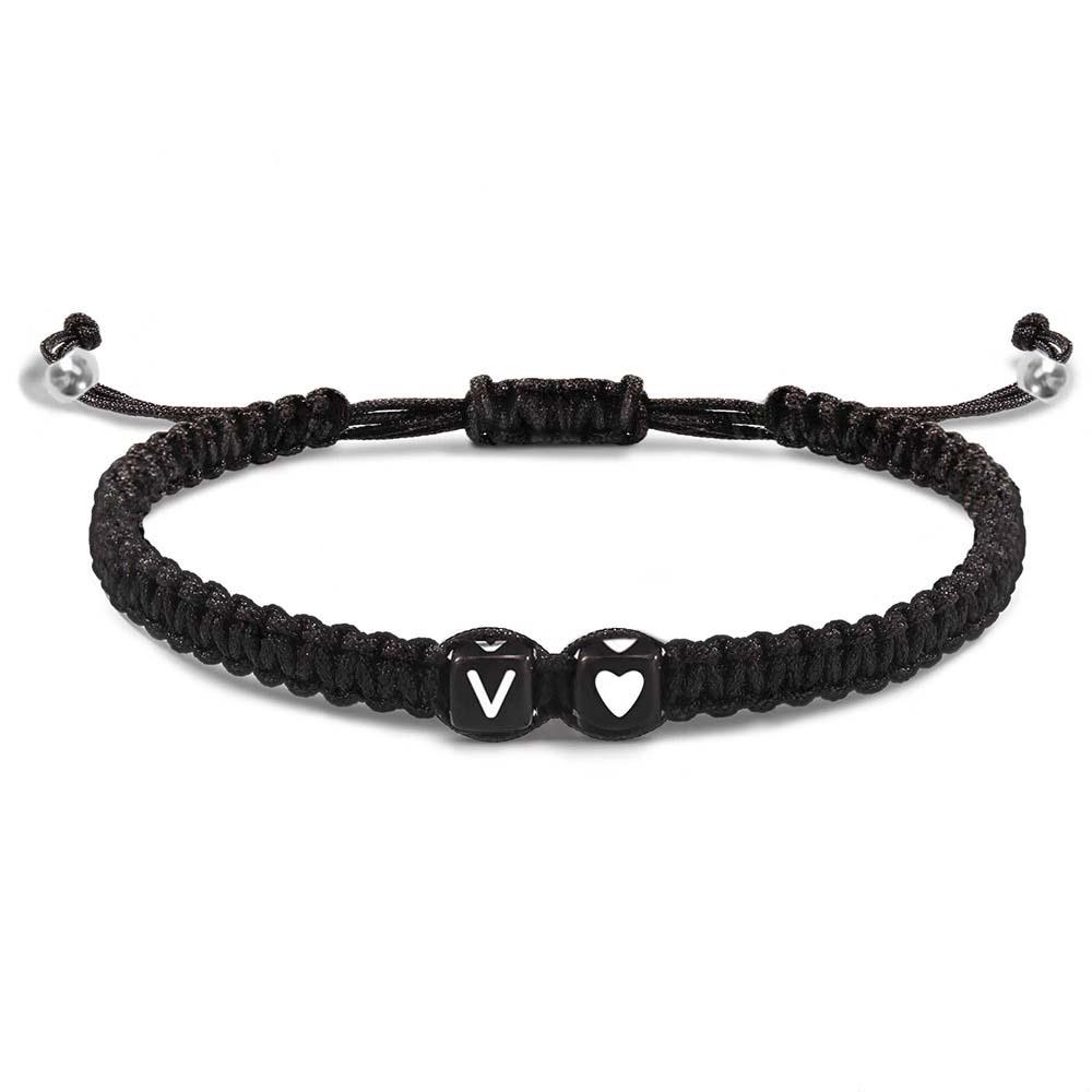 Alphabet Bracelet Heart Shape Braided Explosive Gifts - Coolpeacock