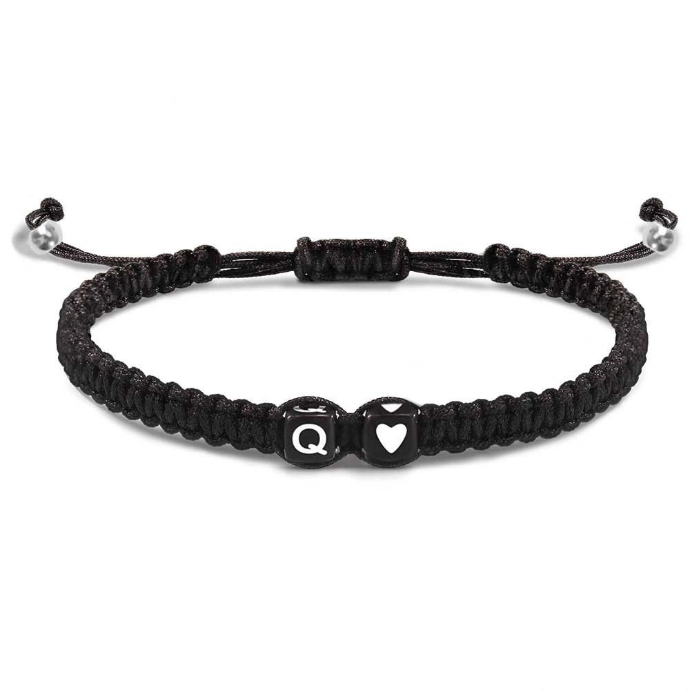 Alphabet Bracelet Heart Shape Braided Explosive Gifts - Coolpeacock