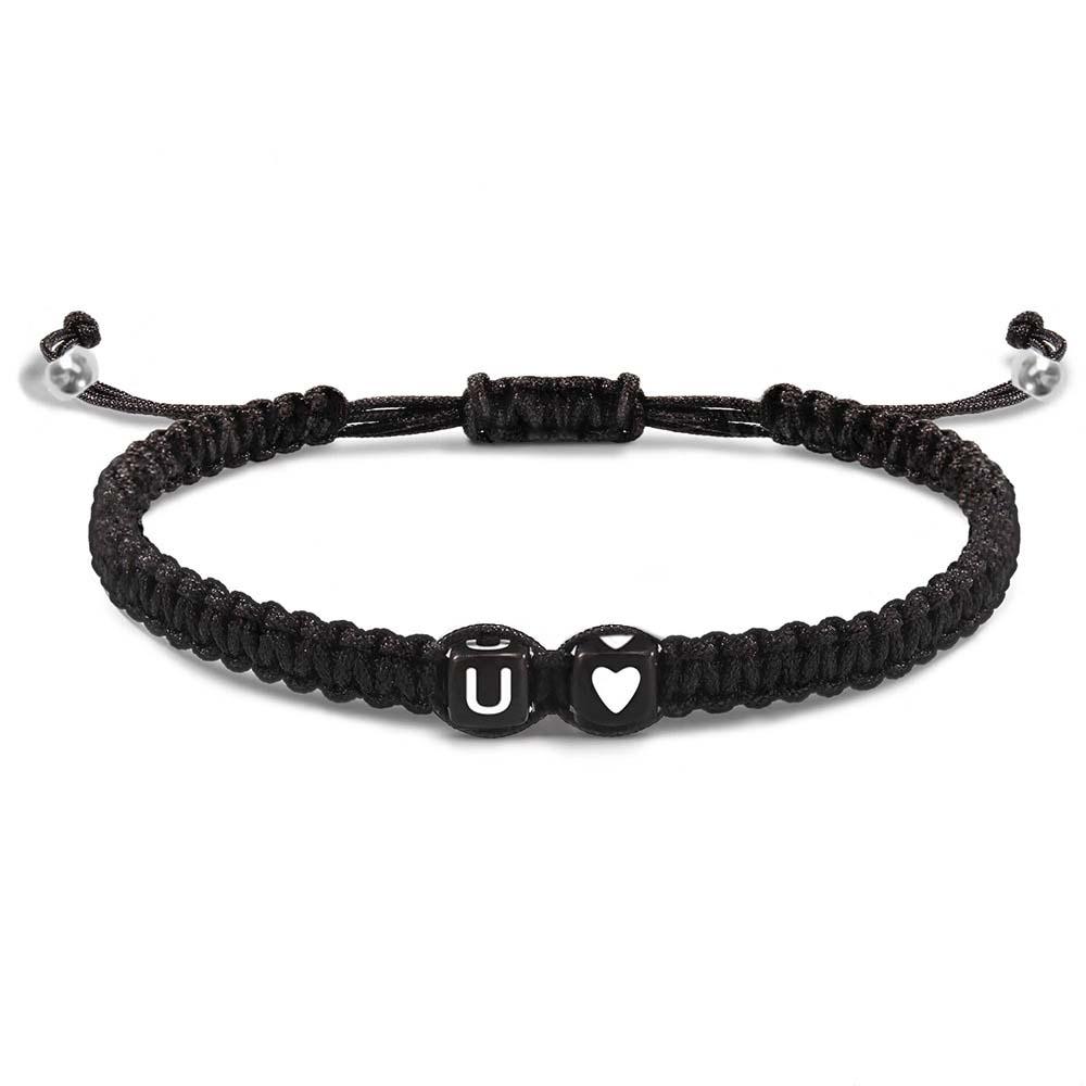 Alphabet Bracelet Heart Shape Braided Explosive Gifts - Coolpeacock