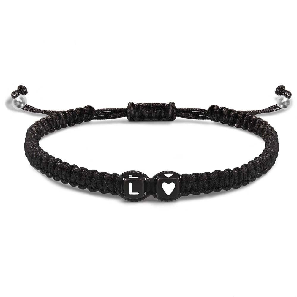 Alphabet Bracelet Heart Shape Braided Explosive Gifts - Coolpeacock