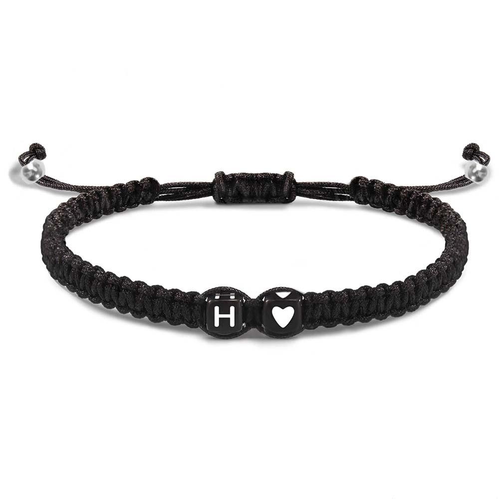 Alphabet Bracelet Heart Shape Braided Explosive Gifts - Coolpeacock