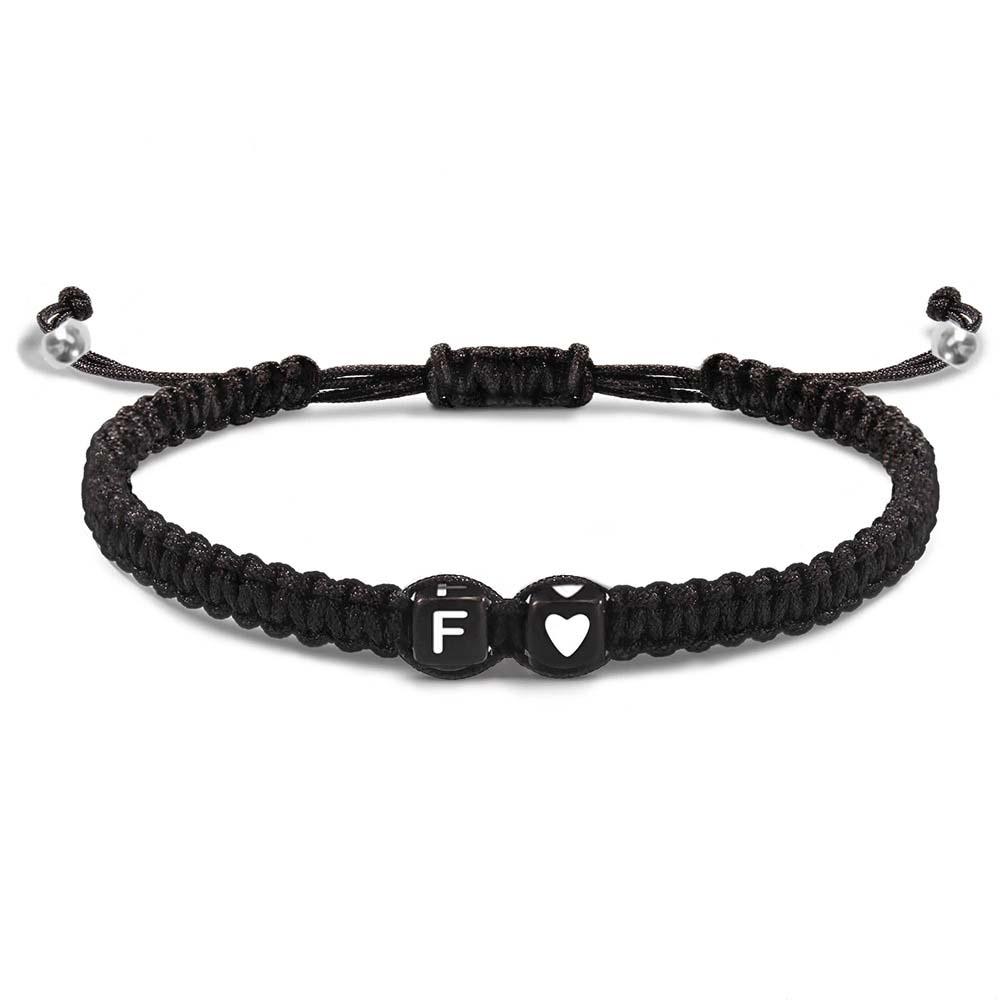 Alphabet Bracelet Heart Shape Braided Explosive Gifts - Coolpeacock