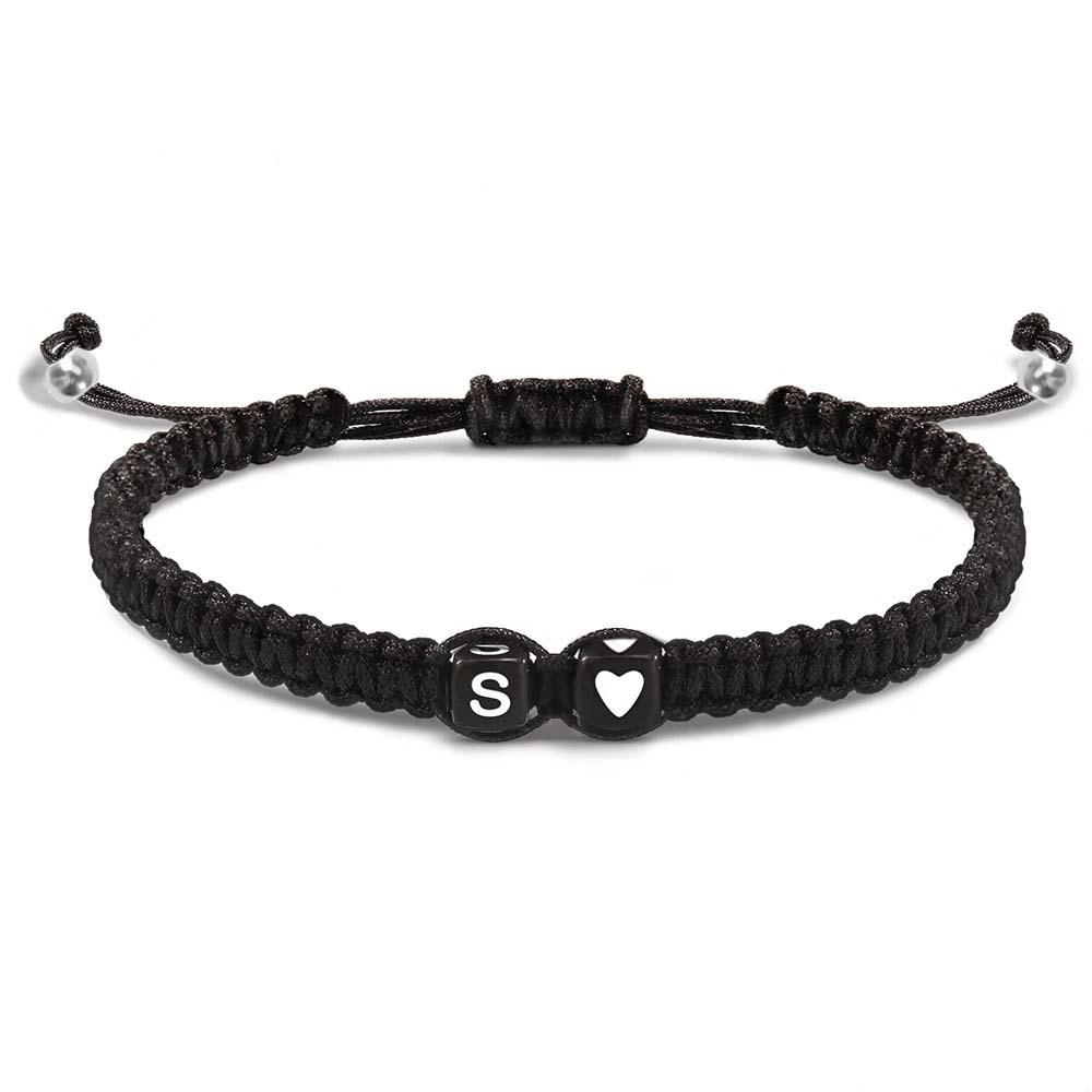 Alphabet Bracelet Heart Shape Braided Explosive Gifts - Coolpeacock