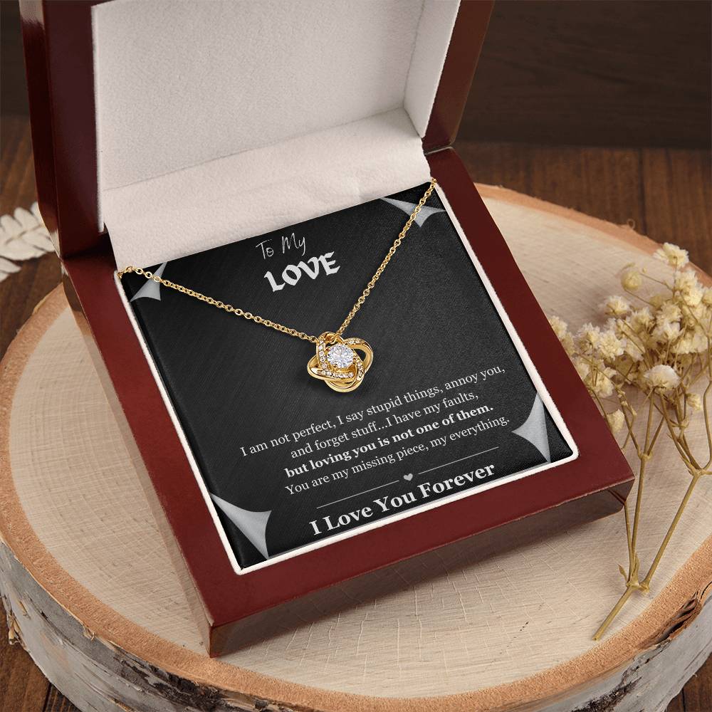 FOR WIFE Love Knot Necklace (Yellow & White Gold Variants)