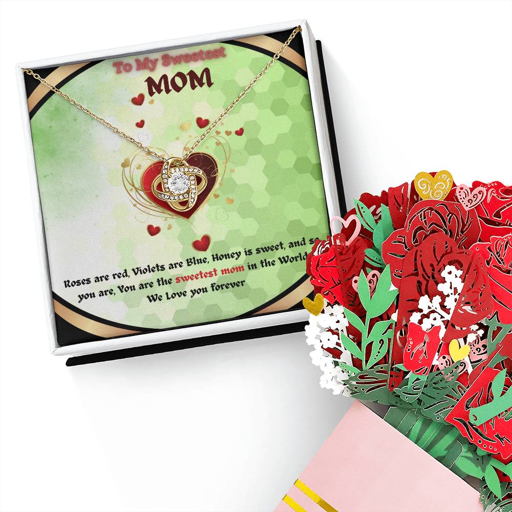 Love Knot Necklace + Flower Bouquet Bundle FOR MOM