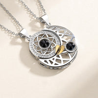 Custom Sun And Moon Couple Projection Necklace