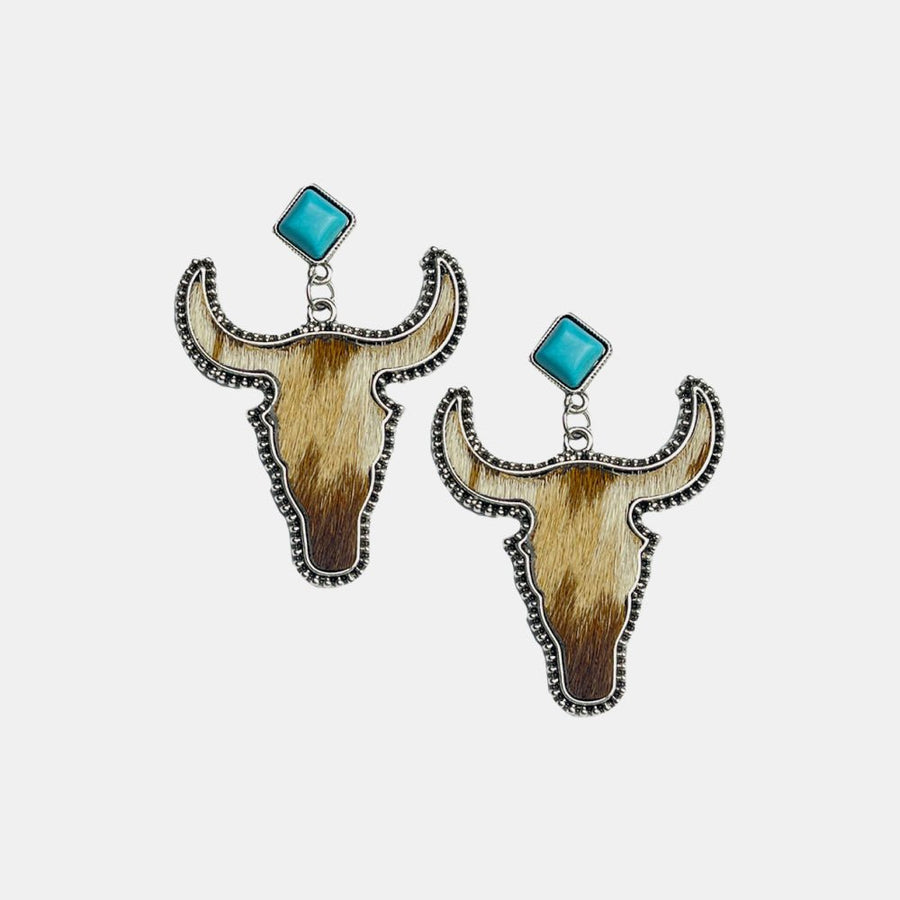 Bull Shape Turquoise Dangle Earrings - Coolpeacock