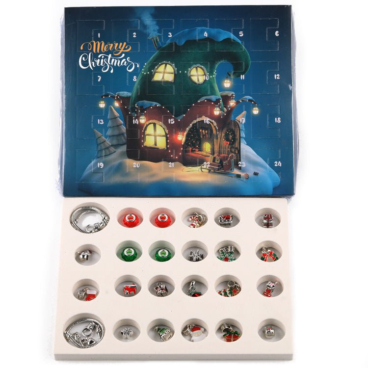 Christmas Charm Surprise Blind Box Charm Bracelet 24 Calendar Countdown Gift Box Bracelet DIY Charms - Coolpeacock