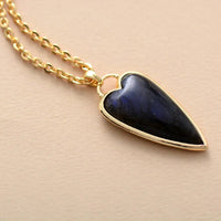 Copper Labradorite Heart Shape Necklace - Coolpeacock