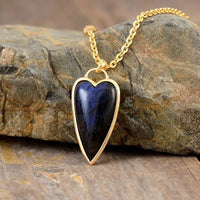 Copper Labradorite Heart Shape Necklace - Coolpeacock