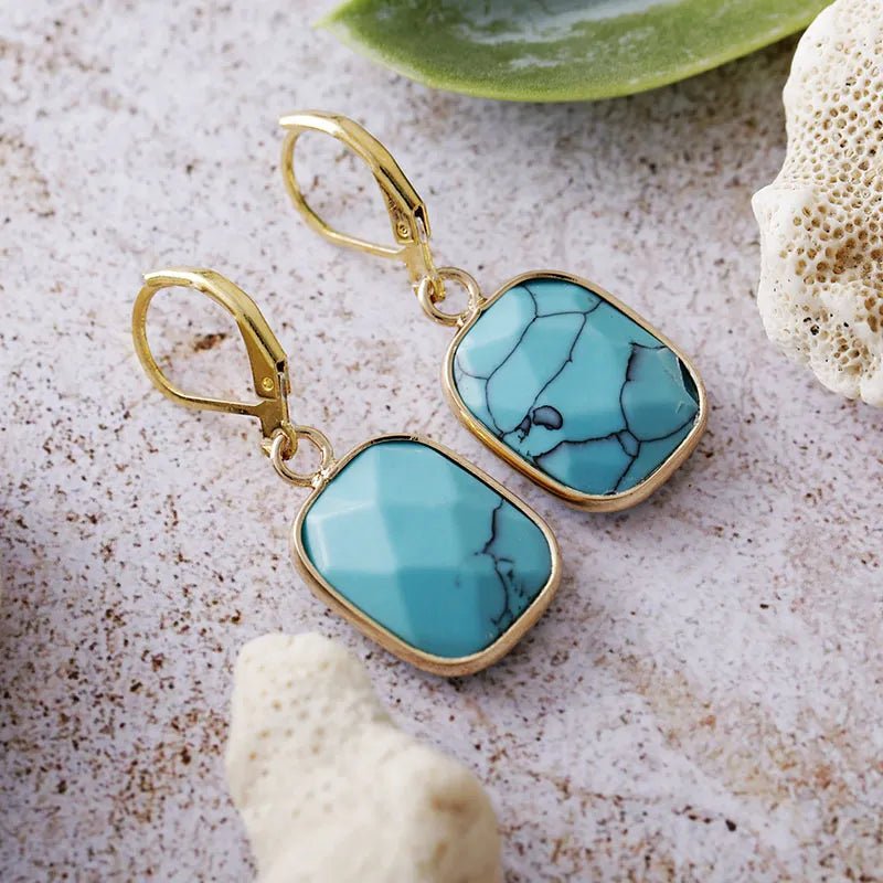 Copper Natural Stone Dangle Earrings - Coolpeacock