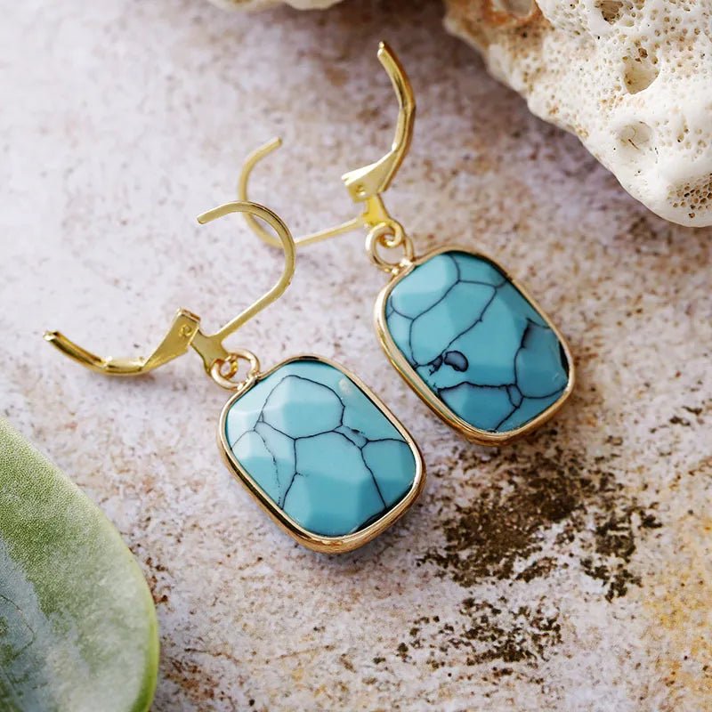 Copper Natural Stone Dangle Earrings - Coolpeacock