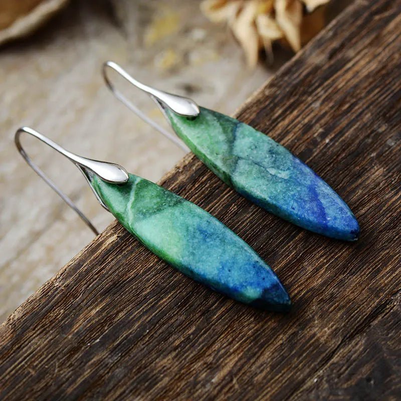 Copper Natural Stone Geometric Shape Earrings - Coolpeacock
