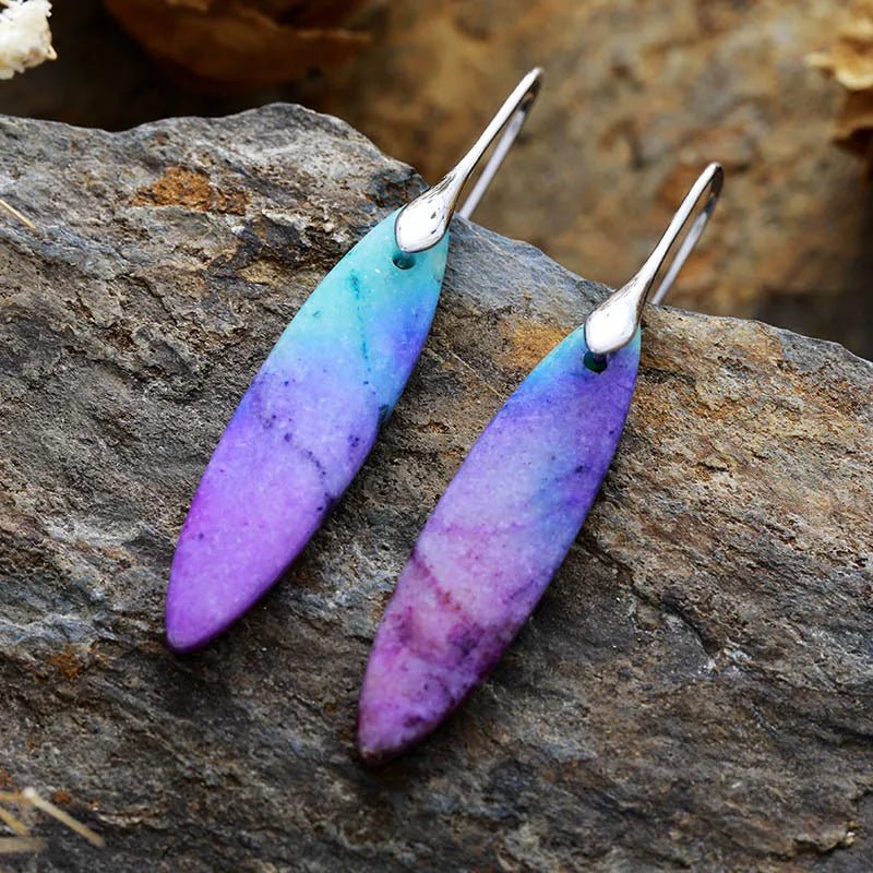Copper Natural Stone Geometric Shape Earrings - Coolpeacock