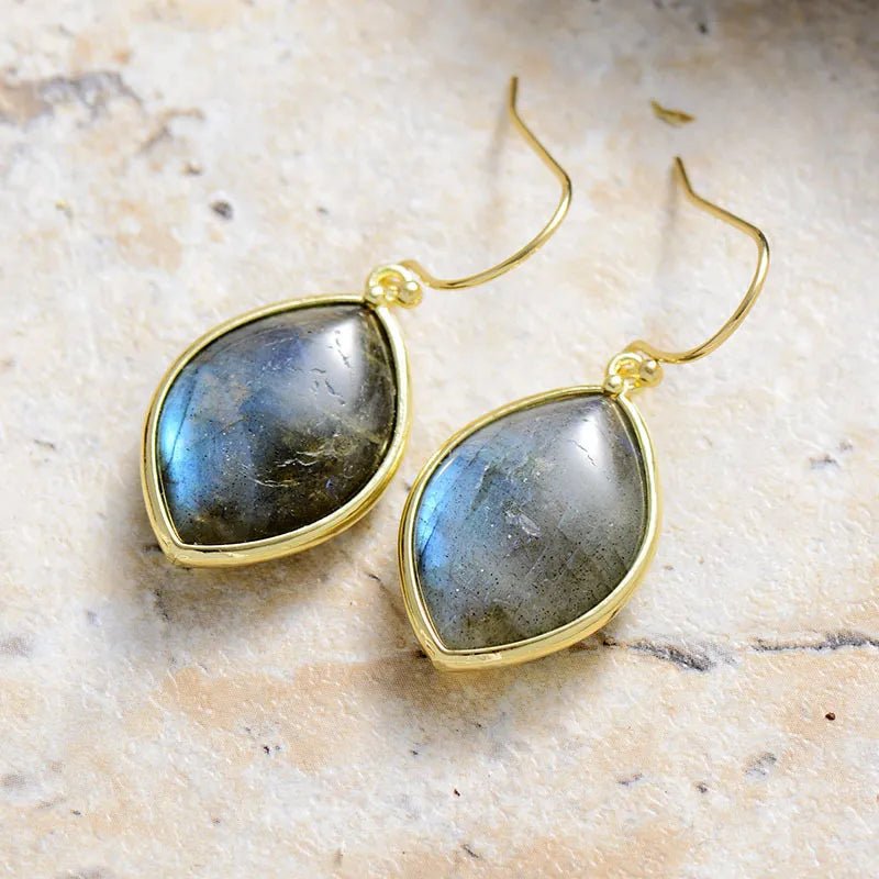 Copper Stone Teardrop Earrings - Coolpeacock