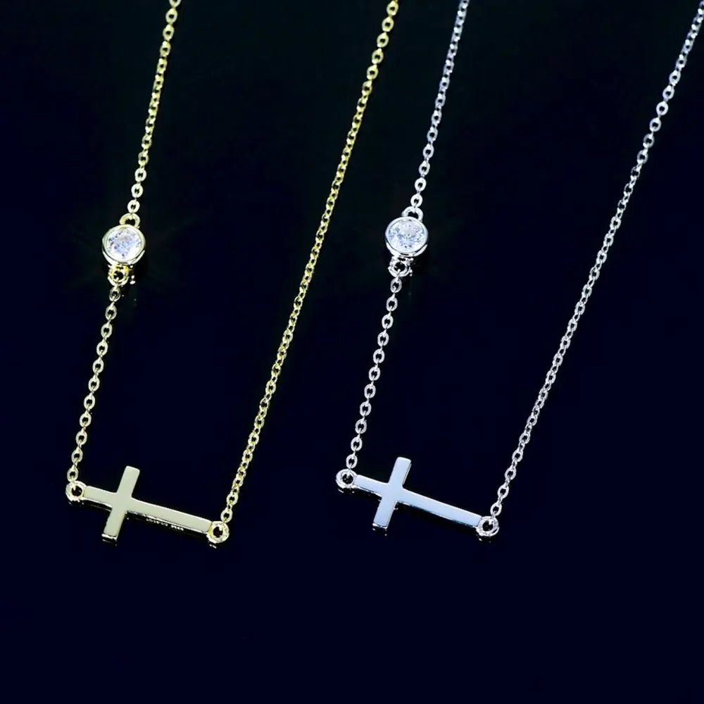 Cross 925 Sterling Silver Moissanite Necklace - Coolpeacock