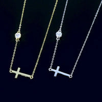 Cross 925 Sterling Silver Moissanite Necklace - Coolpeacock