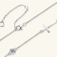 Cross 925 Sterling Silver Moissanite Necklace - Coolpeacock