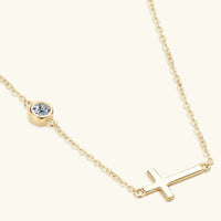 Cross 925 Sterling Silver Moissanite Necklace - Coolpeacock