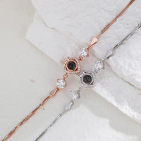 Custom Bow Heart Bracelet Personlized Projection Bracelet 925 Sterling Silver - Coolpeacock