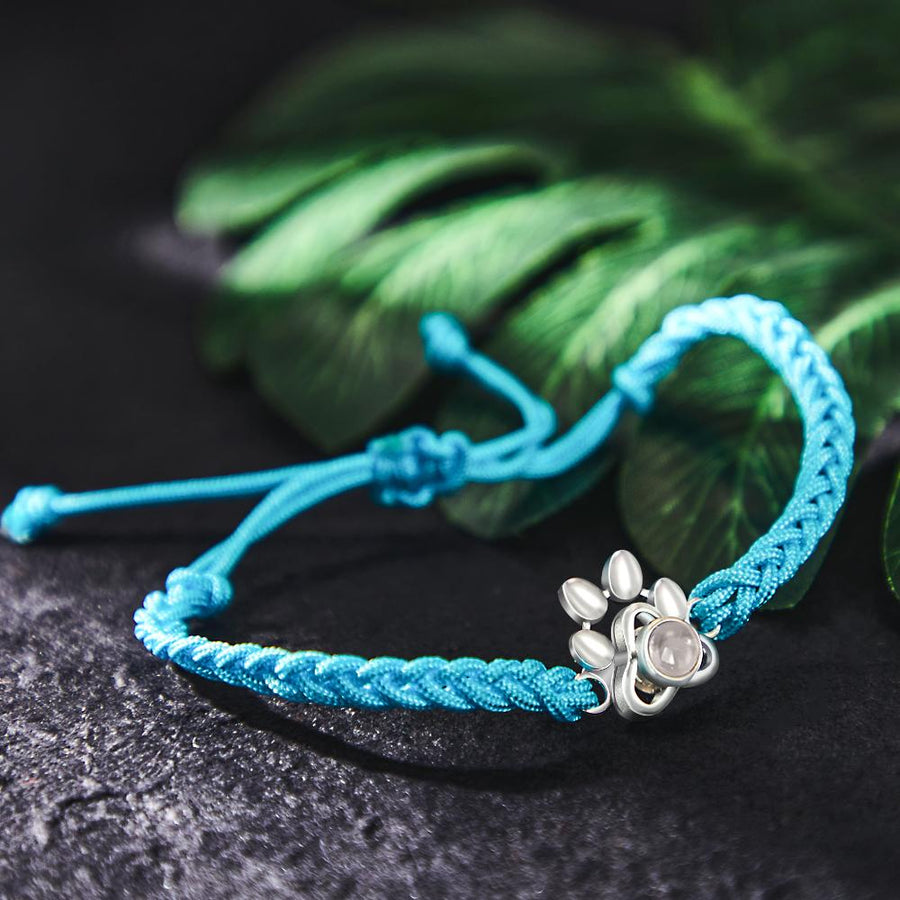 Custom Dog Paw Photo Projection Bracelet Braided Rope Bracelet Gift for Pet Lover - Coolpeacock