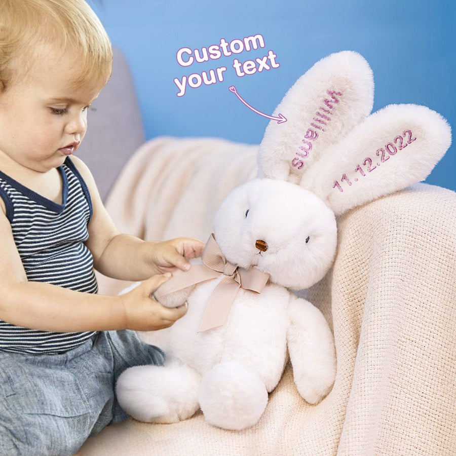 Custom Embroidered Bunny Personalised Long Ears Bunny Rabbit Easter Gift for Baby - Coolpeacock