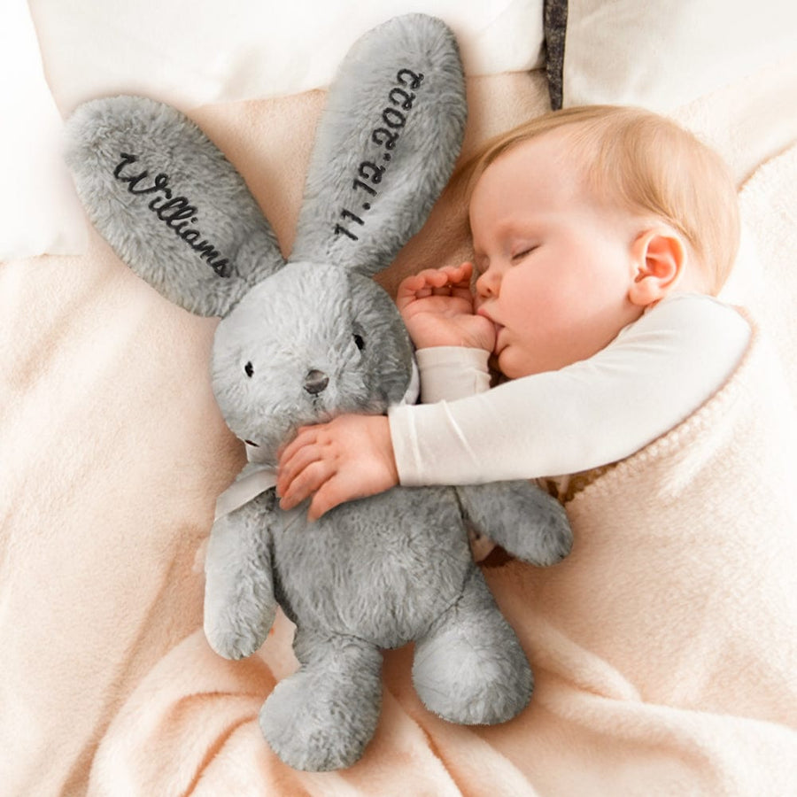 Custom Embroidered Bunny Personalised Long Ears Bunny Rabbit Easter Gift for Baby - Coolpeacock