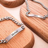 Custom Engraved Bracelet Set Personalized Fashion Bracelet For Couples - Coolpeacock