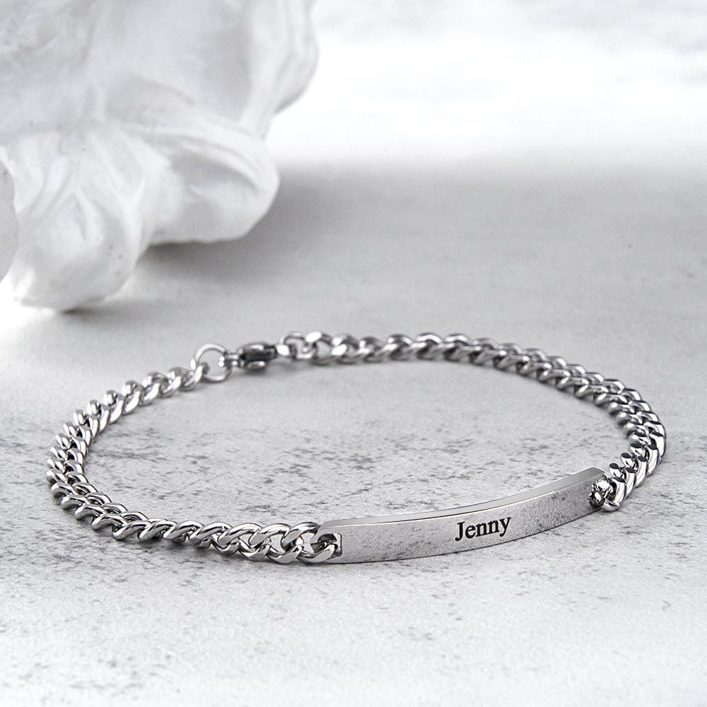 Custom Engraved Bracelet Set Personalized Fashion Bracelet For Couples - Coolpeacock
