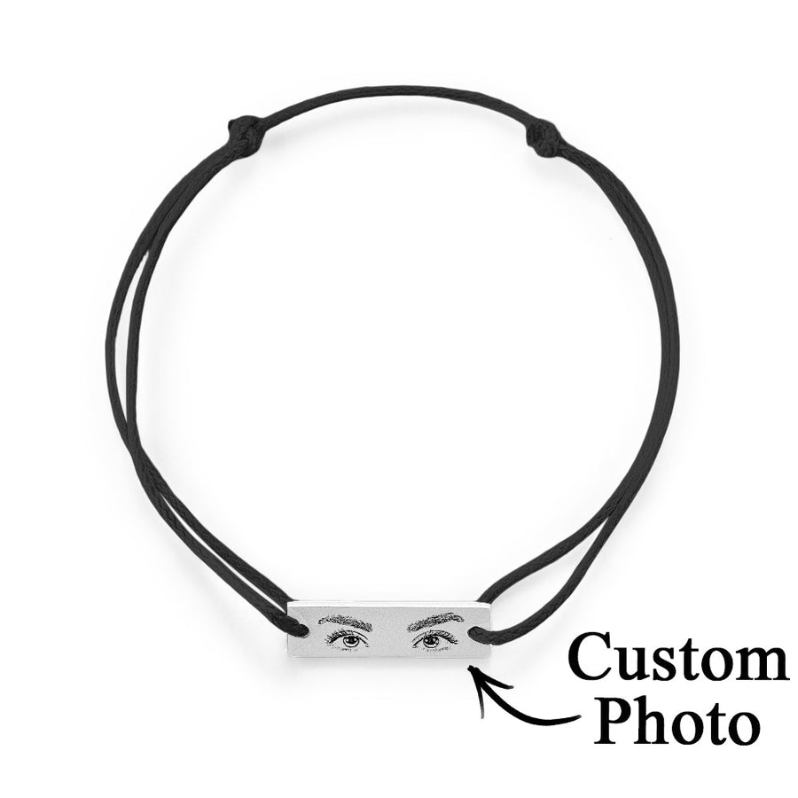 Custom Engraved Bracelet With Eyes Photo Eyes of Love Bracelet - Coolpeacock