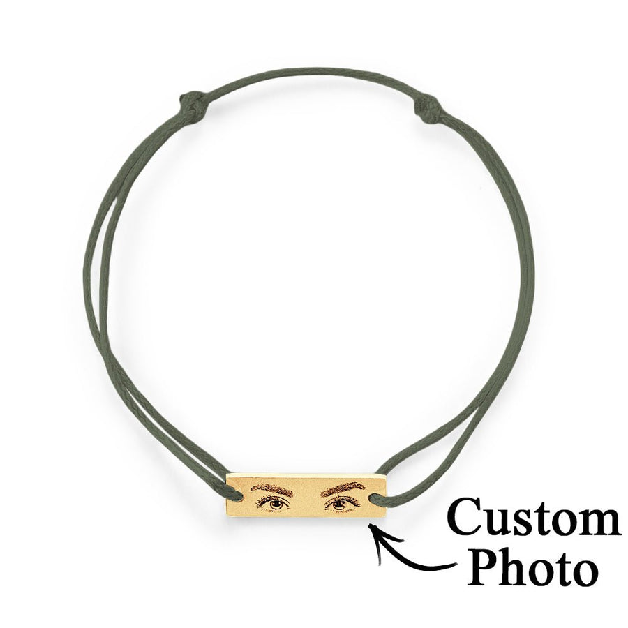 Custom Engraved Bracelet With Eyes Photo Eyes of Love Bracelet - Coolpeacock