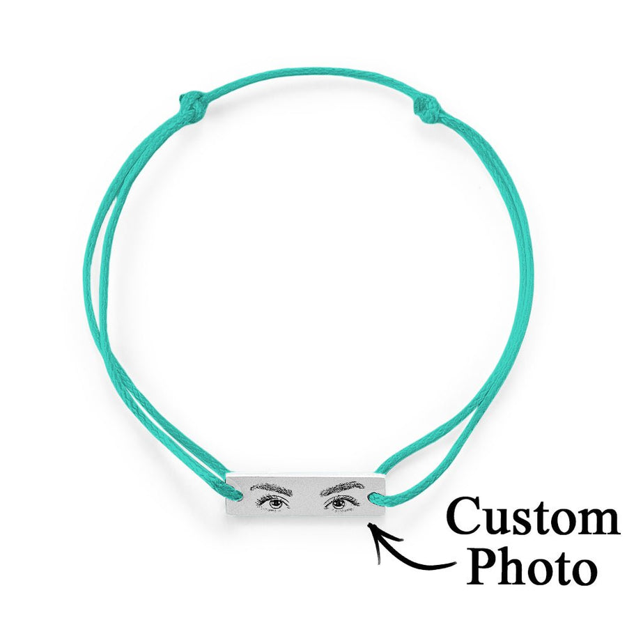 Custom Engraved Bracelet With Eyes Photo Eyes of Love Bracelet - Coolpeacock