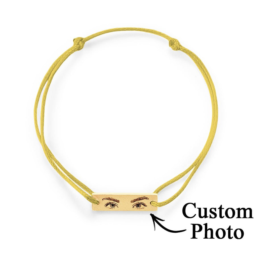 Custom Engraved Bracelet With Eyes Photo Eyes of Love Bracelet - Coolpeacock