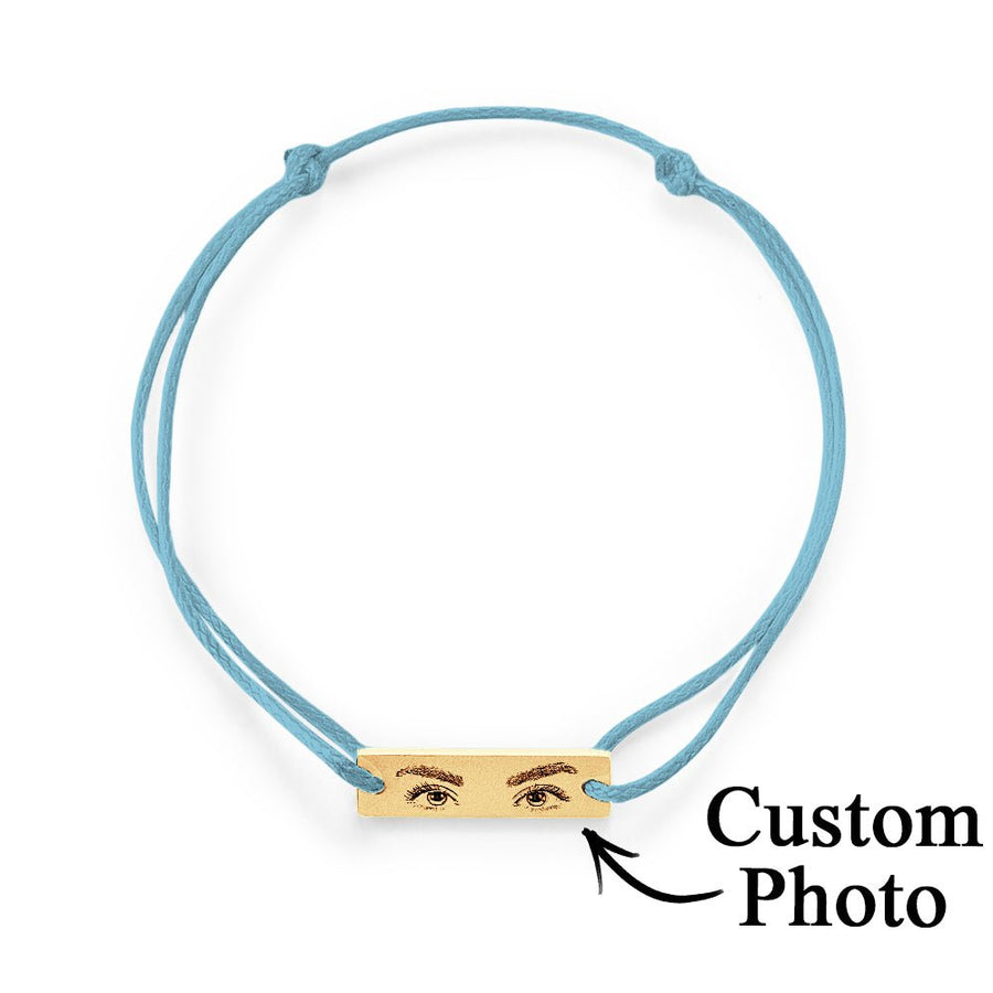 Custom Engraved Bracelet With Eyes Photo Eyes of Love Bracelet - Coolpeacock