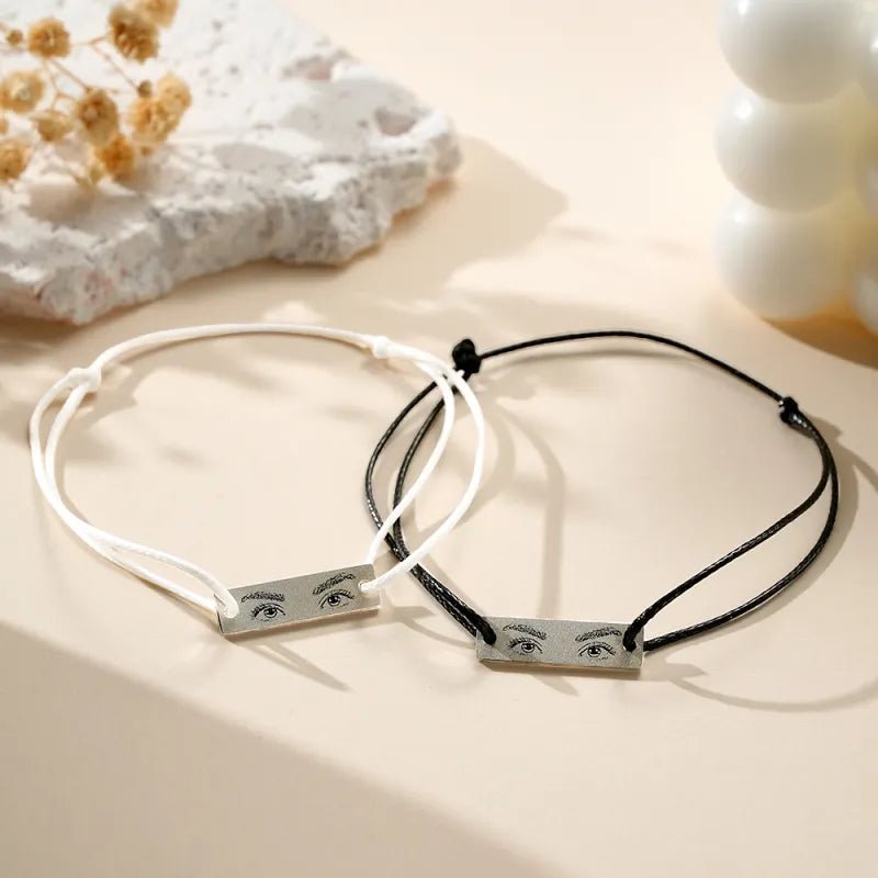 Custom Engraved Bracelet With Eyes Photo Eyes of Love Bracelet - Coolpeacock