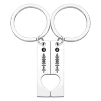Custom Engraved Stainless Steel Scannable Music Code Couple Keychains - Coolpeacock